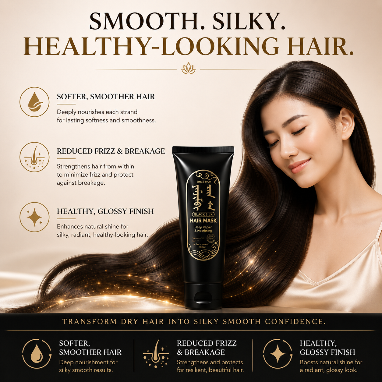 Black Silk Hair Mask