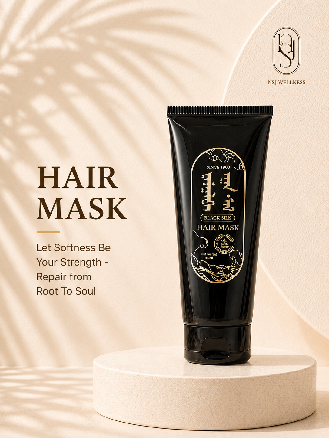 Black Silk Hair Mask